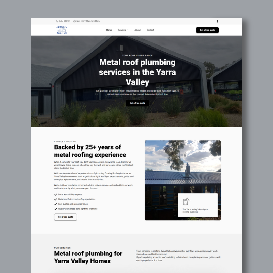 Crowley Roofing Website Design